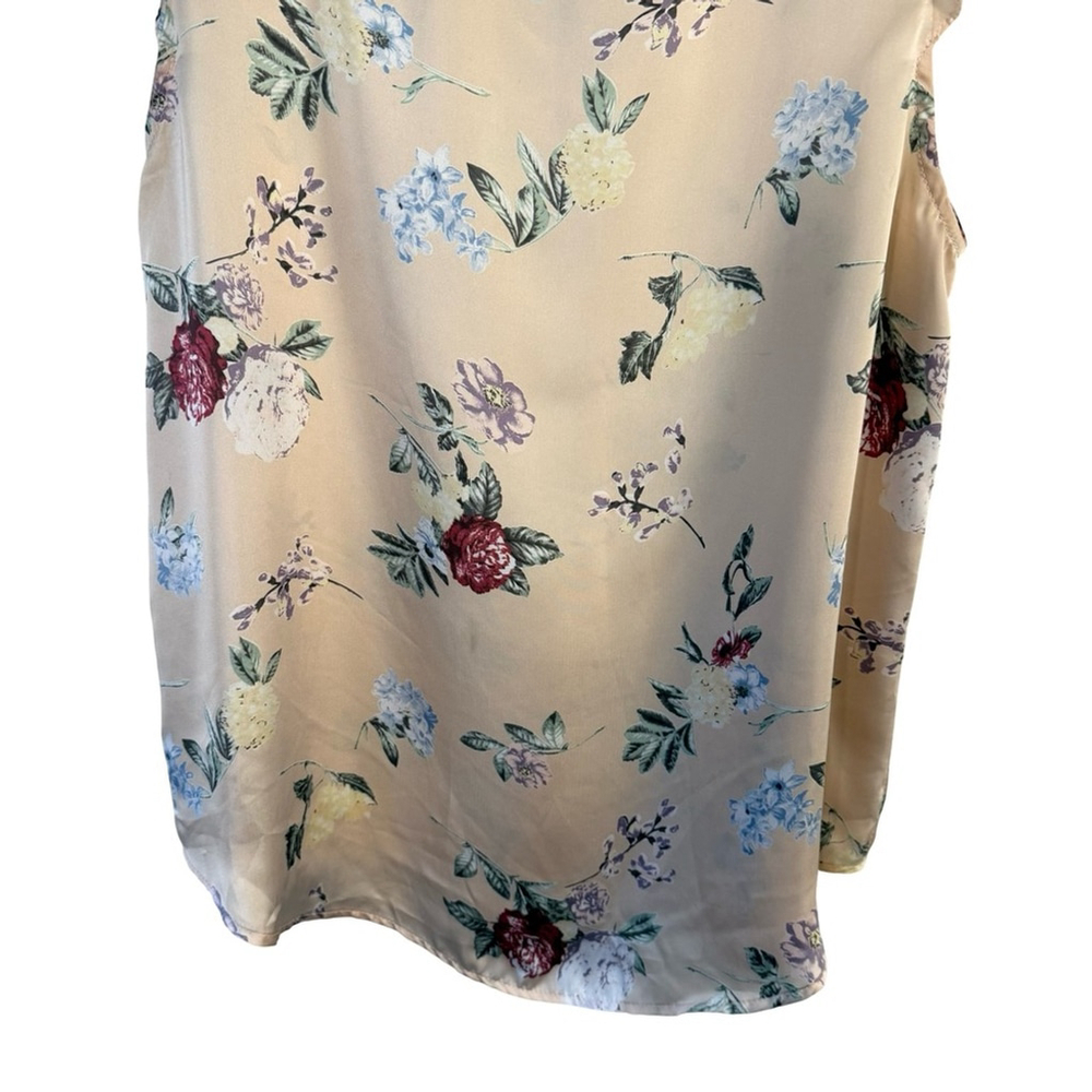 Jella C. Pastel Pink Cream Floral Blouse Size M Cottagecore Romantic Feminine - Picture 8 of 10